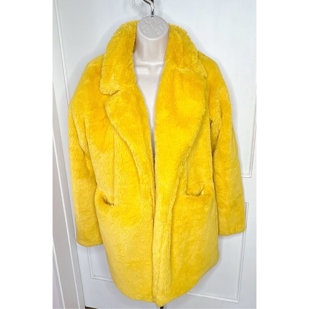 Yellow Faux Fur Teddy Jacket
